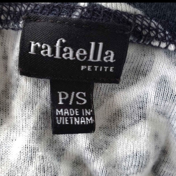 Rafaella Petite 100% Cotton Leaf Pattern Crop Cardigan Black&White Size Small - Picture 6 of 9